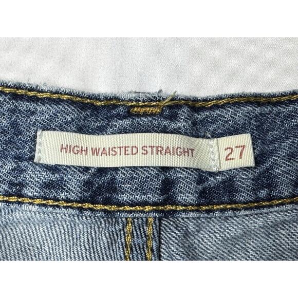 Levi's Women's High Waisted Straight Leg Blue Denim Jeans - Size 27x27 - Picture 6 of 8